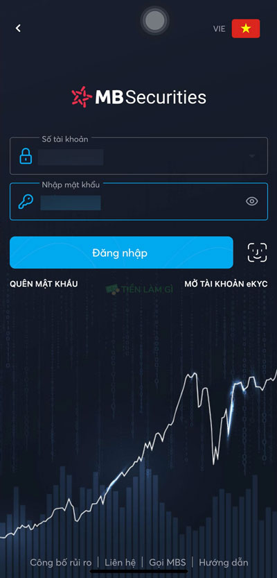 đăng nhập tài khoản chứng khoán mbs