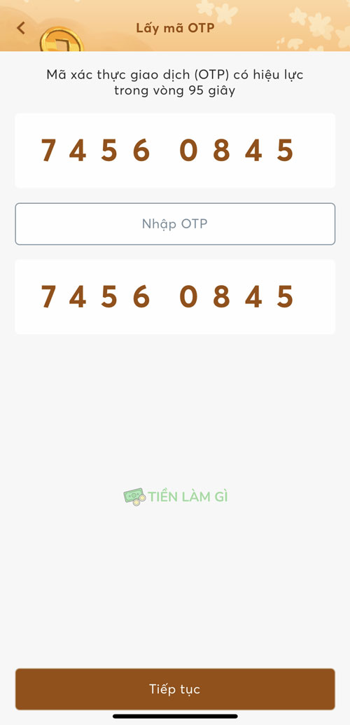 xác nhận mã xác thực giao dịch otp mb bank