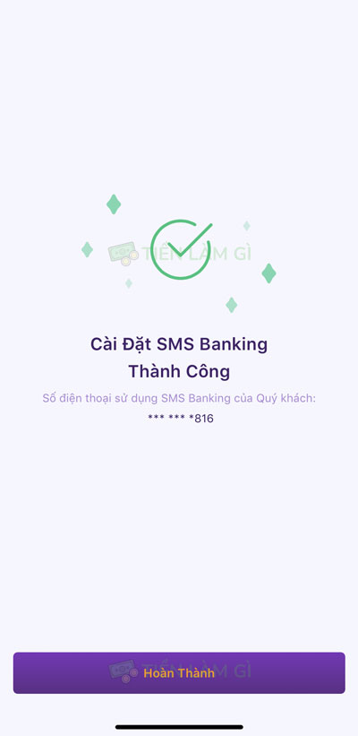 đăng ký sms banking tpbank online thành công