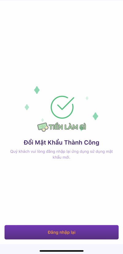 lấy lại mật khẩu tpbank thành công