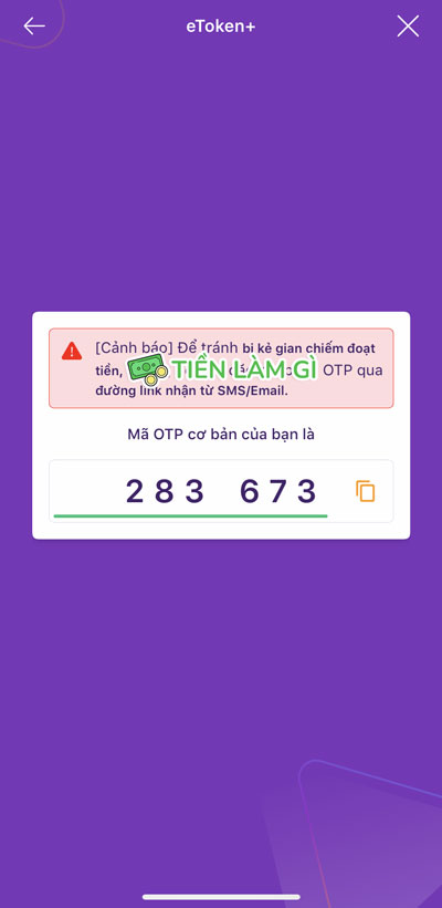 mã otp etoken tpbank