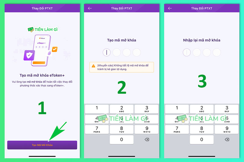 tạo mã mở khóa etoken tpbank