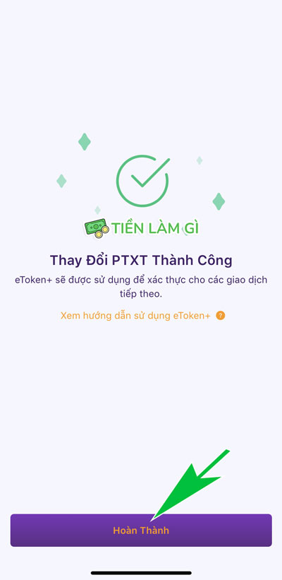 thay đổi phương thức xác thực bằng etoken thành công