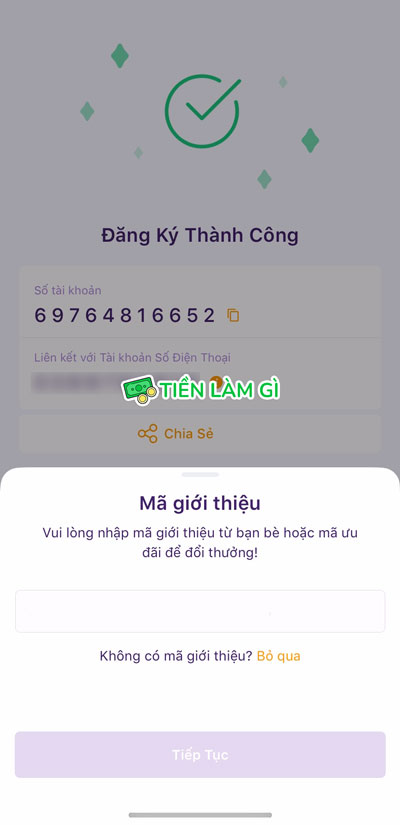 nhập mã giới thiệu mở tài khoản tpbank online