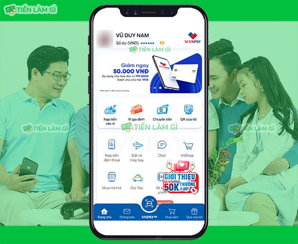 Giao diện khi đăng nhập của ví VNPAY