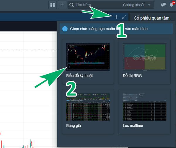 Thêm chức năng biểu đồ kỹ thuật trên FireAnt